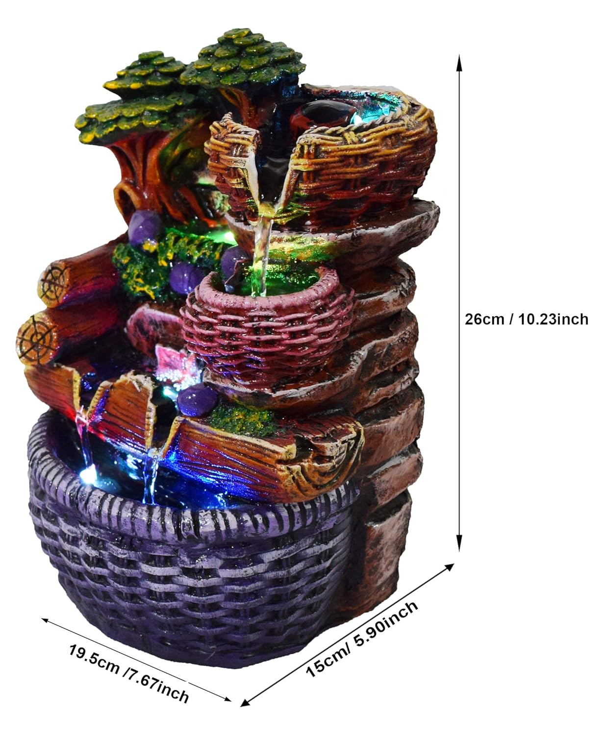 Tree and Pools Resin Water Fountain - ArtyCraftz
