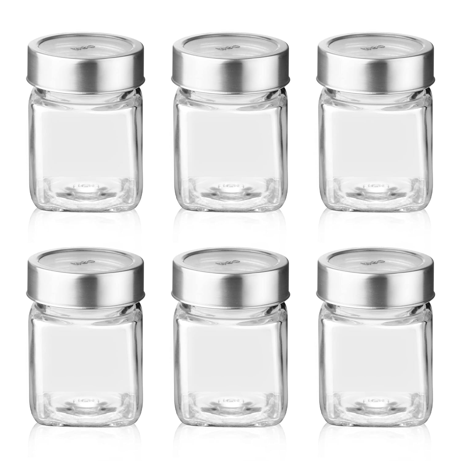 Treo By Milton Cube Storage Glass Jar, Set of 6, 180 ml Each, Transparent - ArtyCraftz