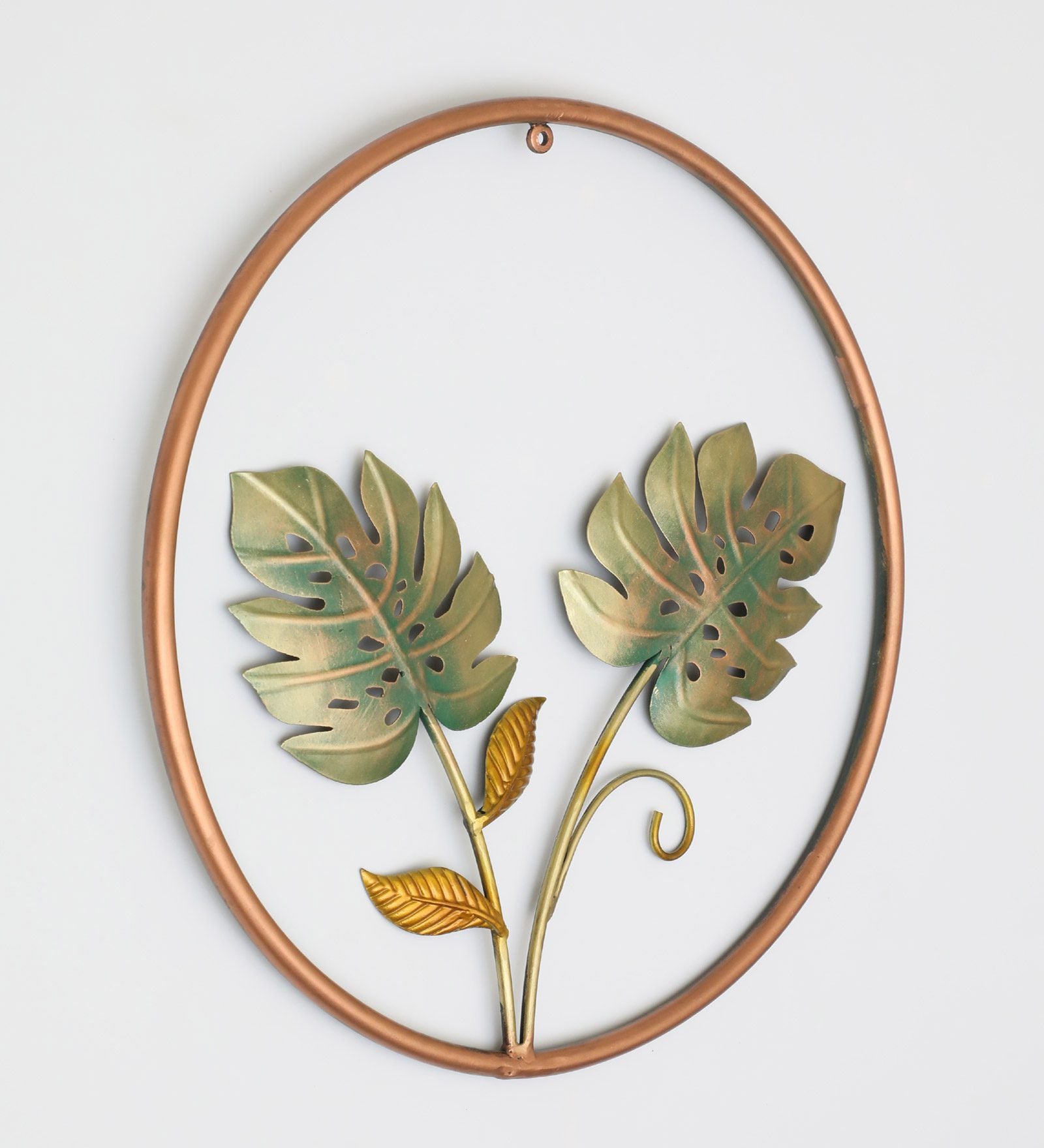 tropical leaf iron wall art 18 x 18 inch-ArtyCraftz.com