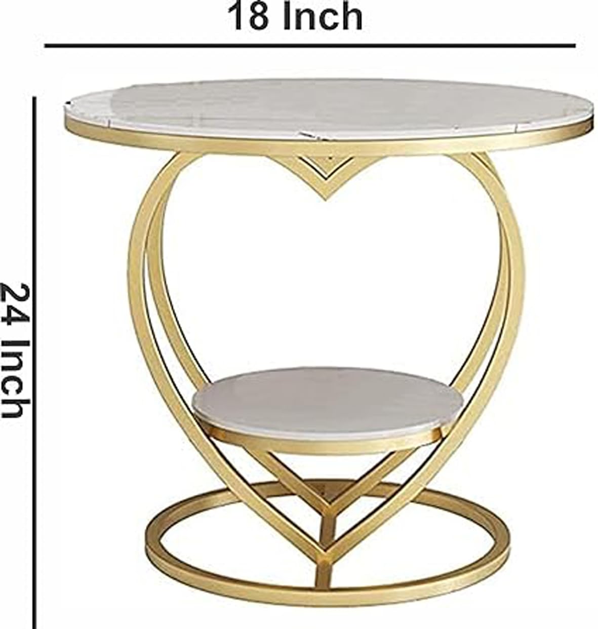 Two Tier Engineered Wood Heart Shaped Console Table - ArtyCraftz