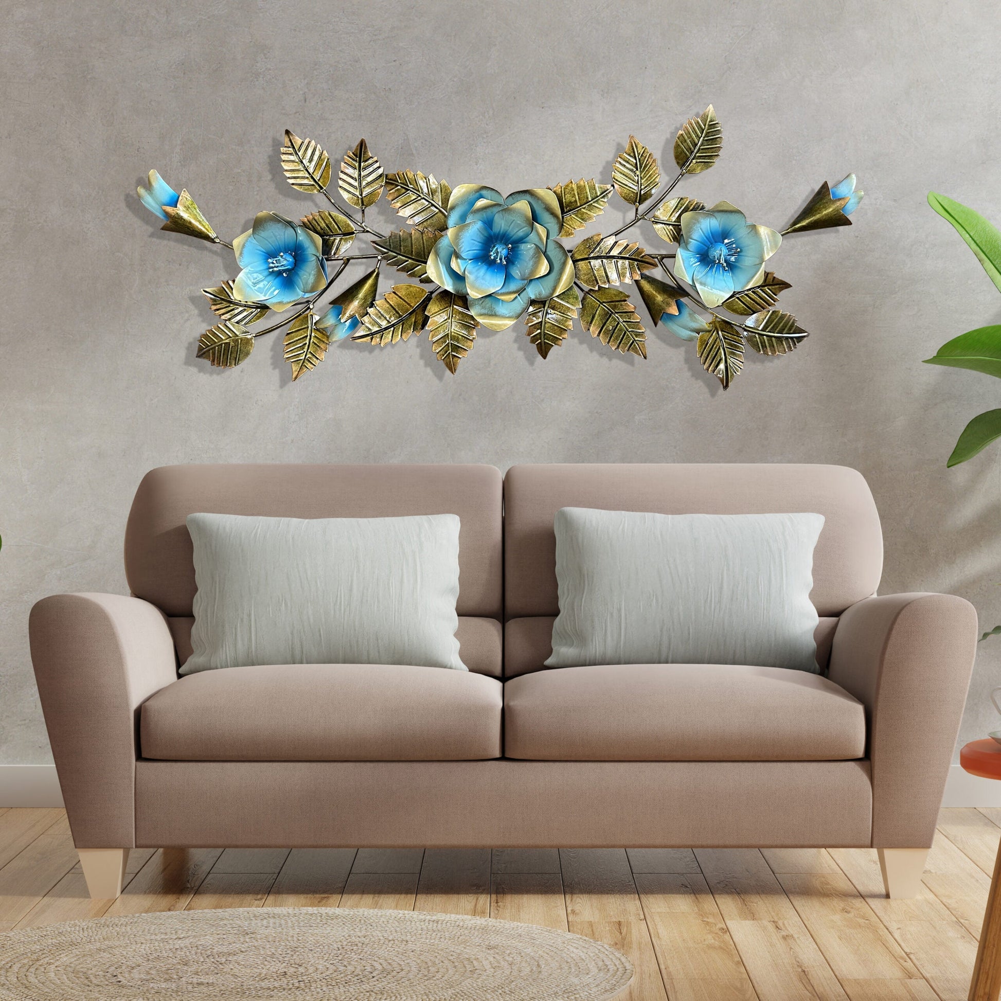 Vibrant Blue Star Flower Wall Art - ArtyCraftz