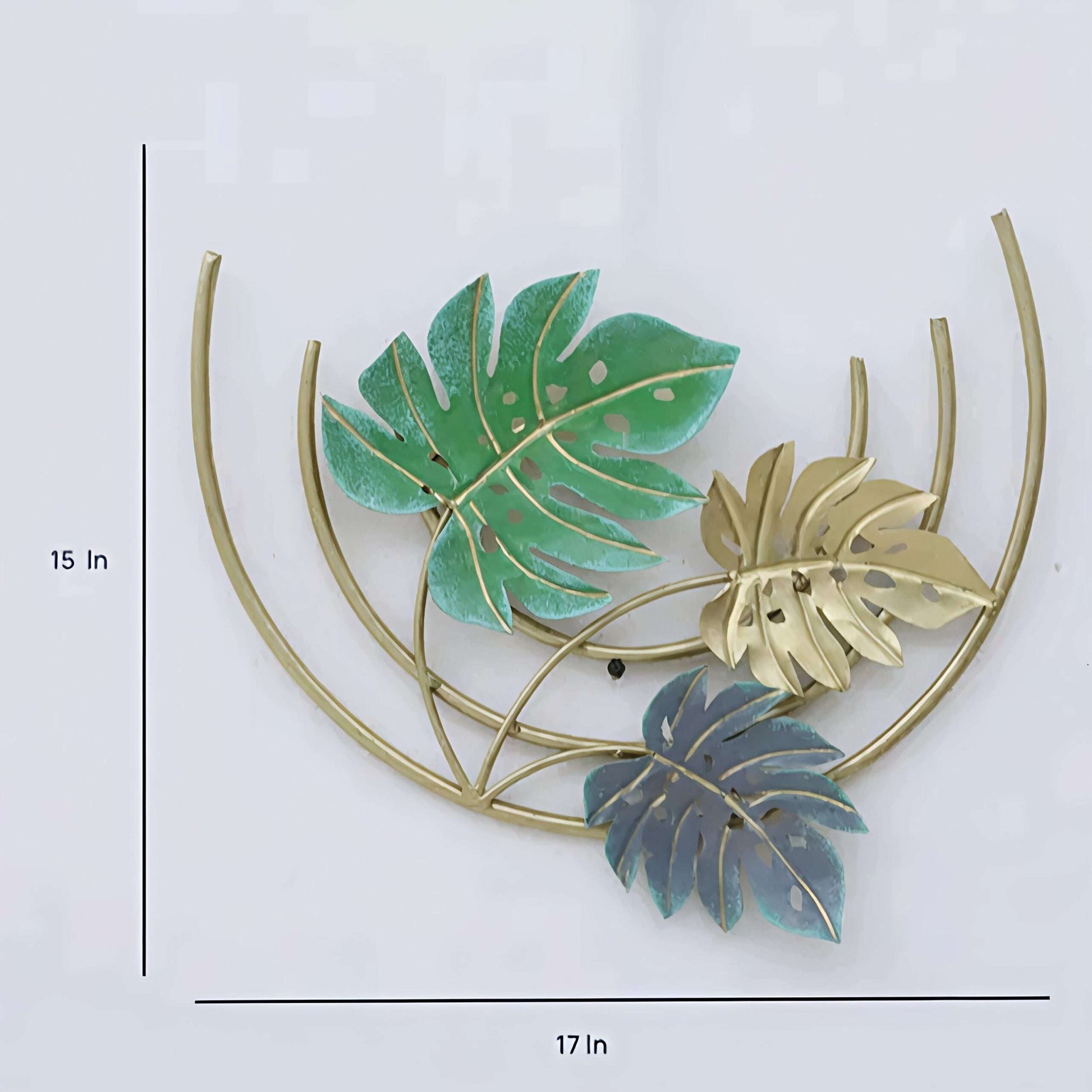 Vibrant Multicolor 3 Leaves on Crescent Wall Art - ArtyCraftz