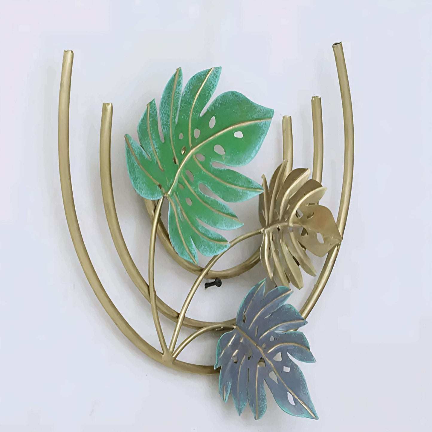 Vibrant Multicolor 3 Leaves on Crescent Wall Art - ArtyCraftz