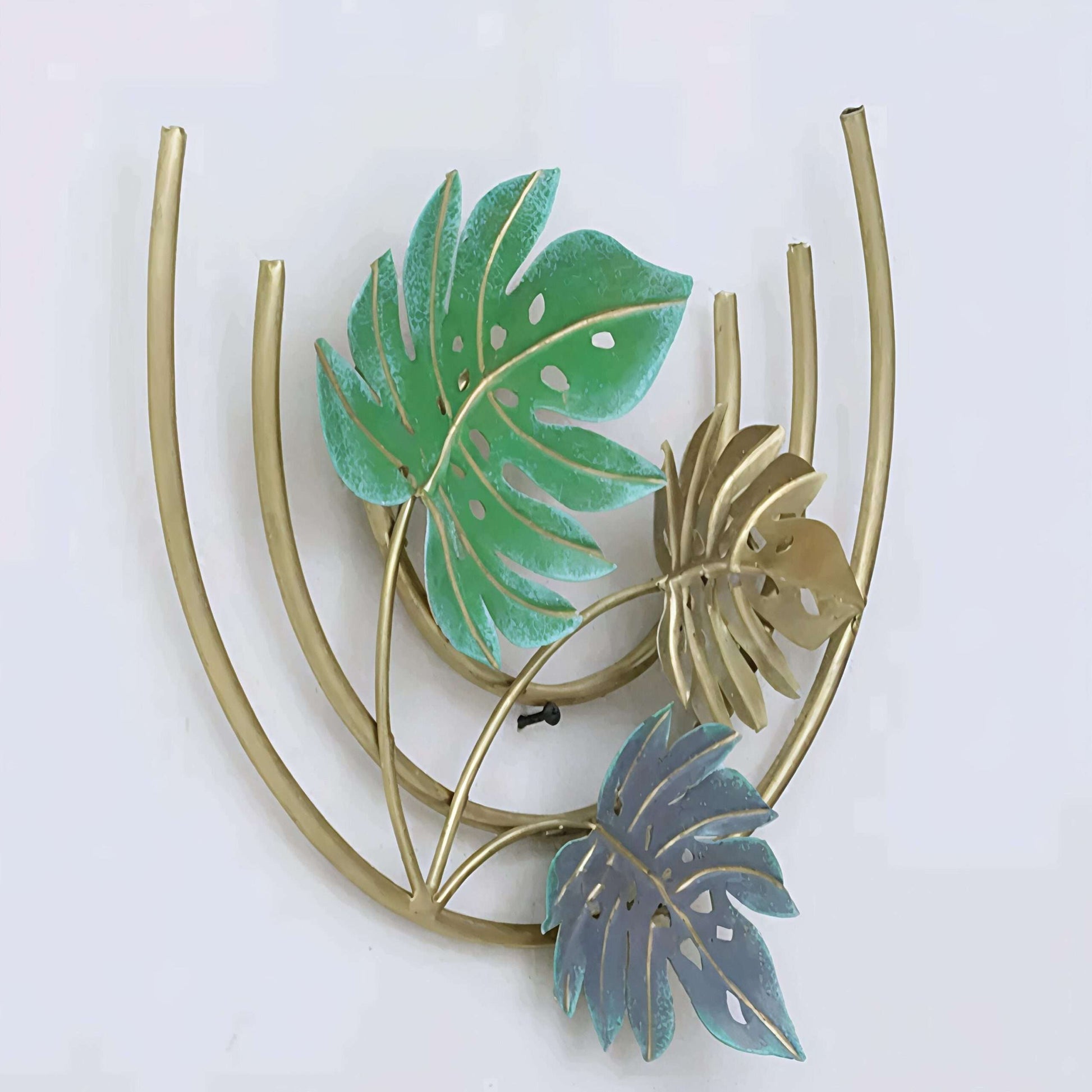 Vibrant Multicolor 3 Leaves on Crescent Wall Art - ArtyCraftz