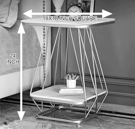 White Marble with Metal Golden Frame Coffee Table - ArtyCraftz