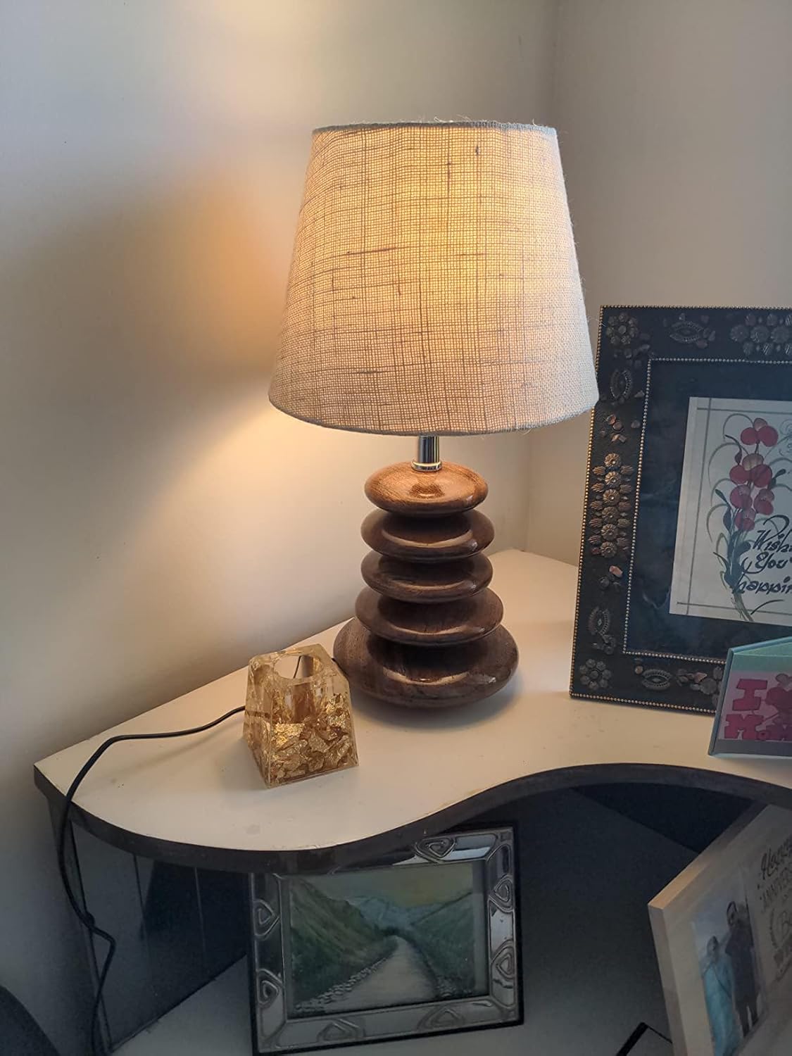 Wooden Pebble Table Lamp - ArtyCraftz