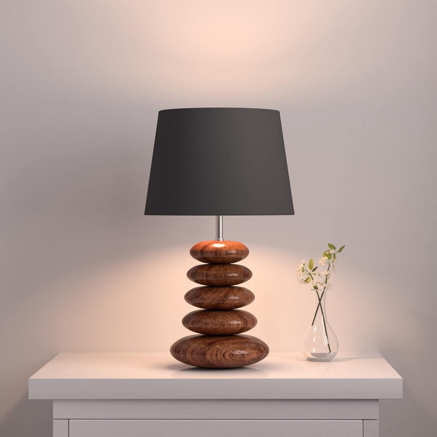 Wooden Pebble Table Lamp - ArtyCraftz