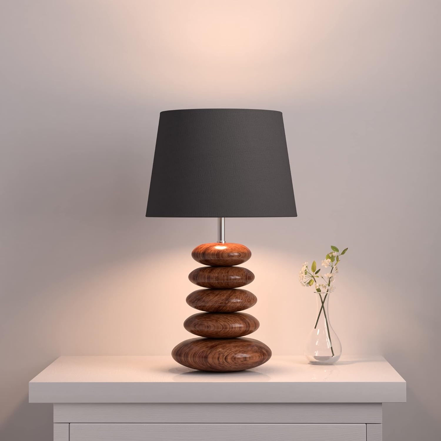 Wooden Pebble Table Lamp - ArtyCraftz