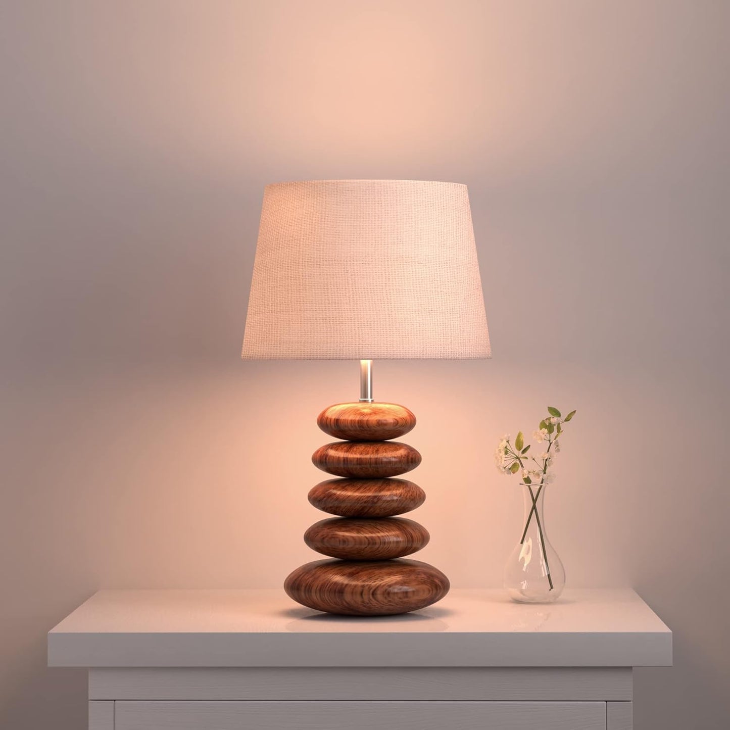 Wooden Pebble Table Lamp - ArtyCraftz