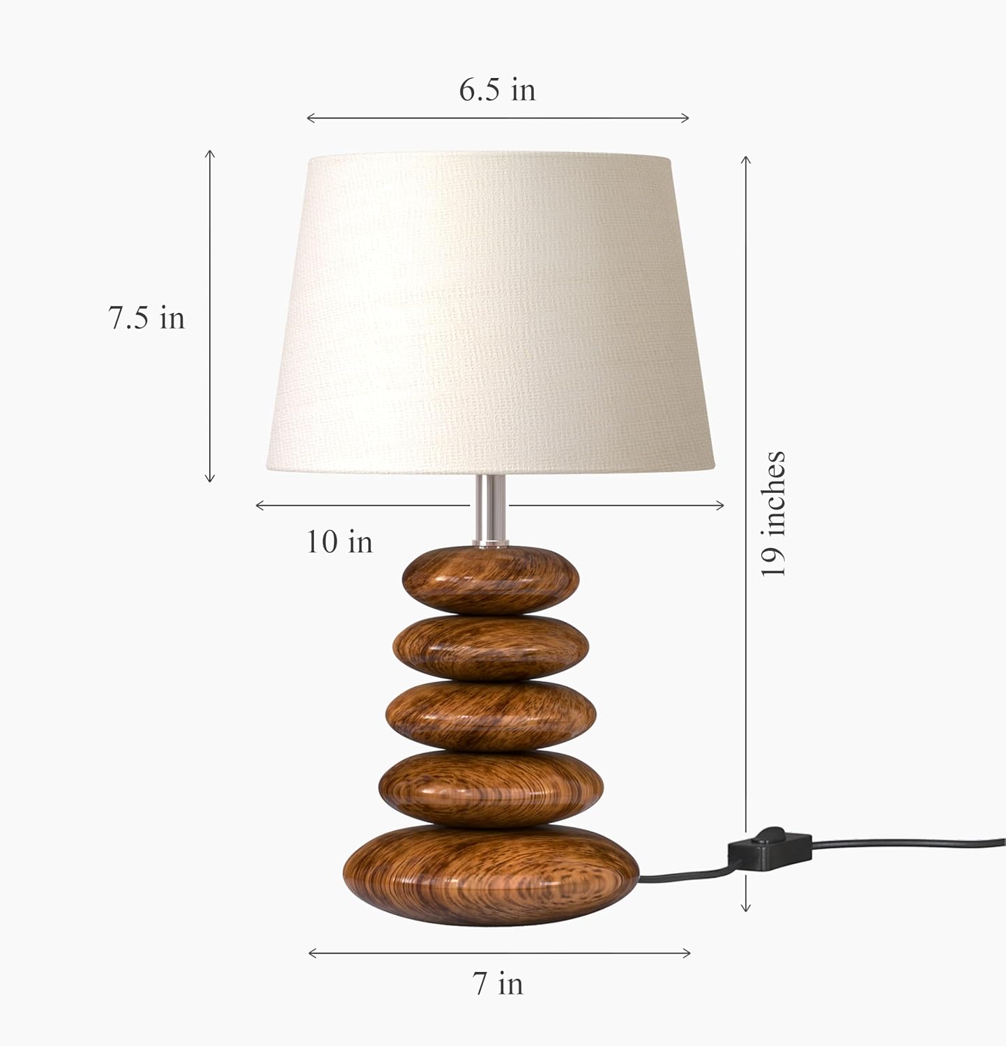 Wooden Pebble Table Lamp - ArtyCraftz