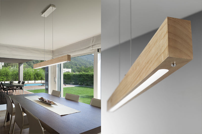 Wood Strip Pendant Light