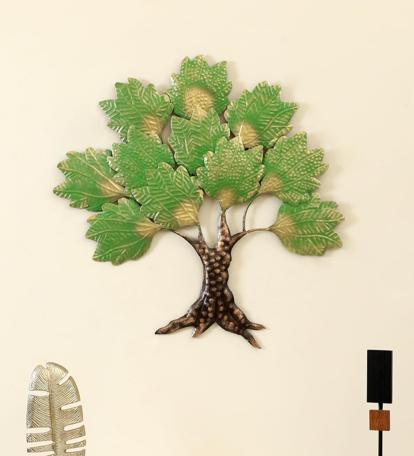 Wrought Iron Green Hansa Tree Wall Decor Sculpture - ArtyCraftz