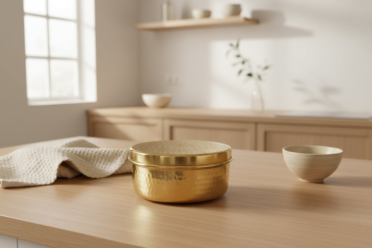 Brass Roti & Sweet Storage Box-ArtyCraftz.com
