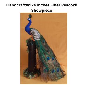 Handcrafted  24 inches Fiber Peacock Showpiece for Home Decor, Garden Decor, Gifting
