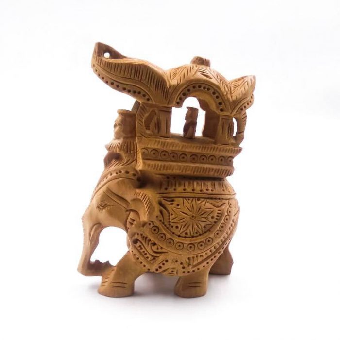 Handcarved 4 inches AMBABARI ELEPHANT DOWN TRUNK