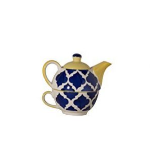 Umrao Teapot Ceramic/Stoneware Kettle and Cup (Blue) – 2 in 1