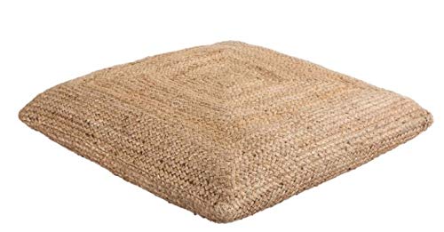 Rectangular Jute Floor Cushion Cover (Beige) (45x45x10 cm)