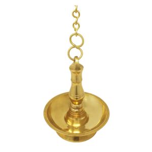 Handcrafted 6 Inches Brass Hanging Oil Lamp With 1 Meter Chain