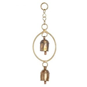 Copper Wall Hanging Round Shape with 2 Bell