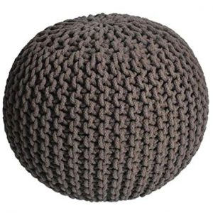 Knitted Brown cotton rope Pouf
