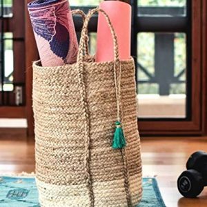 Handcrafted Rectangular Woven Jute Basket Handmade Planter/Basket 12×16 Inches Brown Color