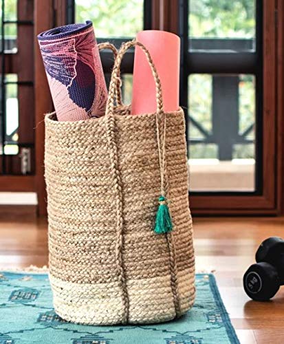 Handcrafted Rectangular Woven Jute Basket Handmade Planter/Basket 12×16 Inches Brown Color