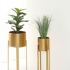 Gold Metal Planter For Indoor and Outdoor