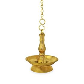 Handcrafted Brass Hanging Oil Lamp for Puja