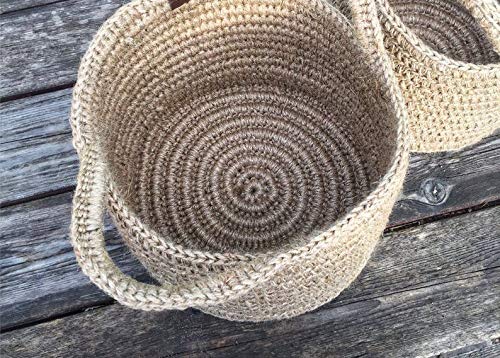 Handcrafted Woven Round Floral Pots Bag Natural Cotton Jute Plant Bag Pot Bags  (Pack of 1) (10×10)