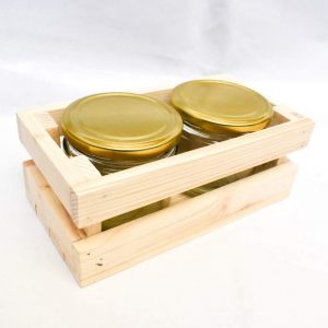 Get 2 Beautiful Strong Glass Jars (350 ML Each) Free with This Great Wooden Basket Cum Tray.