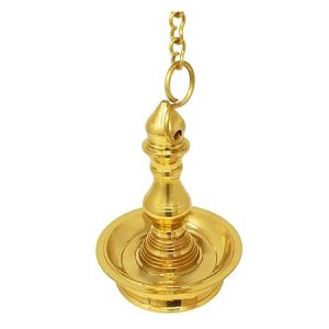 Handcrafted Brass Kerala Nilavilakku Hanging Oil Lamp -( 9 Inches)