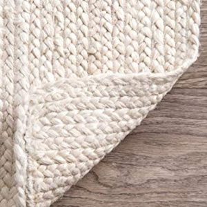 Handcrafted Rectangular Jute Mat |RectangularJute Mat Rug/Jute Mat Carpet for Livingroom, Bedroom, Dining Room (Solid White,  6X4 FEET)