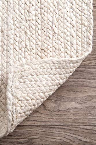 Handcrafted Rectangular Jute Mat |RectangularJute Mat Rug/Jute Mat Carpet for Livingroom, Bedroom, Dining Room (Solid White,  6X4 FEET)