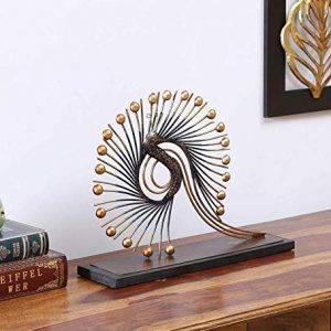 Handmade Iron Peacock Figurine Showpiece Table Home Decor, 13 x 17 Inches