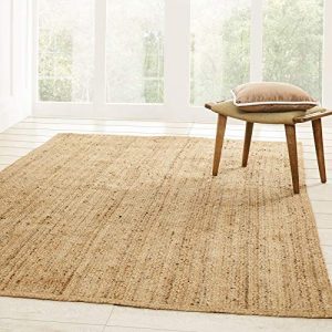 Handcrafted Rectangular Jute Mat |RectangularJute Mat Rug/Jute Mat Carpet for Livingroom, Bedroom, Dining Room (Beige-1,  6X4 FEET)