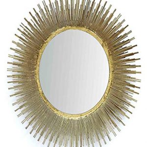 Gold Iron Gabe Round Wall Mirror