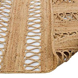 Handcrafted Rectangular Jute Mat |RectangularJute Mat Rug/Jute Mat Carpet for Livingroom, Bedroom, Dining Room (Beige-2, 6X4 FEET)