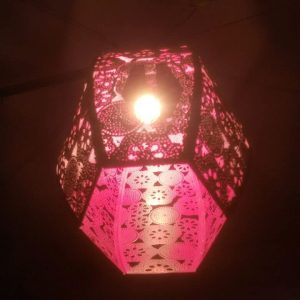 Turkish Hanging For Light, Pink-white, Rectangular