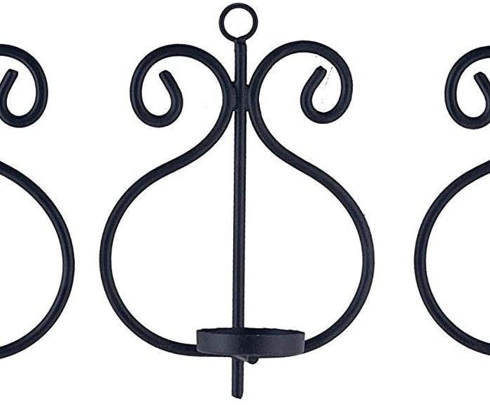 Iron Wall Sconce Tealight Hanging Candle Holder, Pack of 3