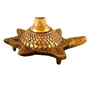 Handcrafted Brass Diya with Turtle Base for Accessories