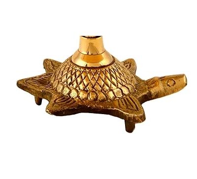 Handcrafted Brass Diya with Turtle Base for Accessories