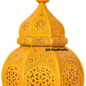 Moroccan Hanging Light, Yellow, Rectangular