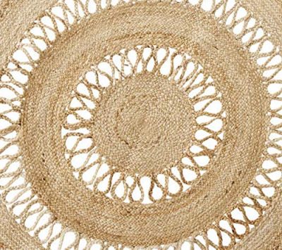 Handcrafted Round 90 cm Designer Circle Mat |Round Jute/Cotton Mat Rug/Jute/Cotton Mat Carpet for Livingroom, Bedroom, Dining Room(22)