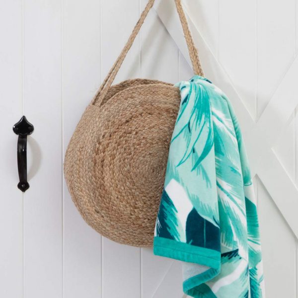 Handcrafted Woven Women Beach Bag Round Straw Crochet Shoulder Summer Bag Purse- Size- 30x30CM (New) (Handbag)