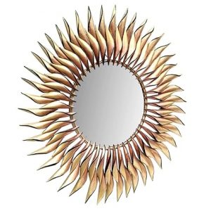 Handcrafted Metal Sun Burst Mirror for Wall Decor 38 Inches