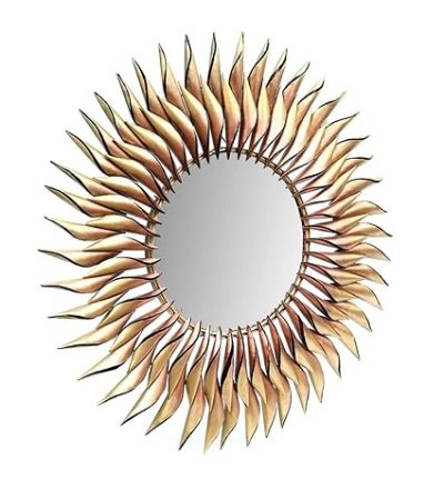 Handcrafted Metal Sun Burst Mirror for Wall Decor 38 Inches