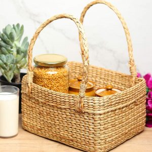 Handmade Grass Storage Baskets for Clothes/Fruits Grass Storage Baskets 7*11 Inches