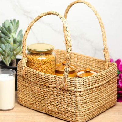 Handmade Grass Storage Baskets for Clothes/Fruits Grass Storage Baskets 7*11 Inches
