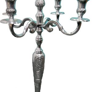Aluminium 5 Arm Candle Holders And Stand, Pack of 1 (82 x 42 x 42 cms)