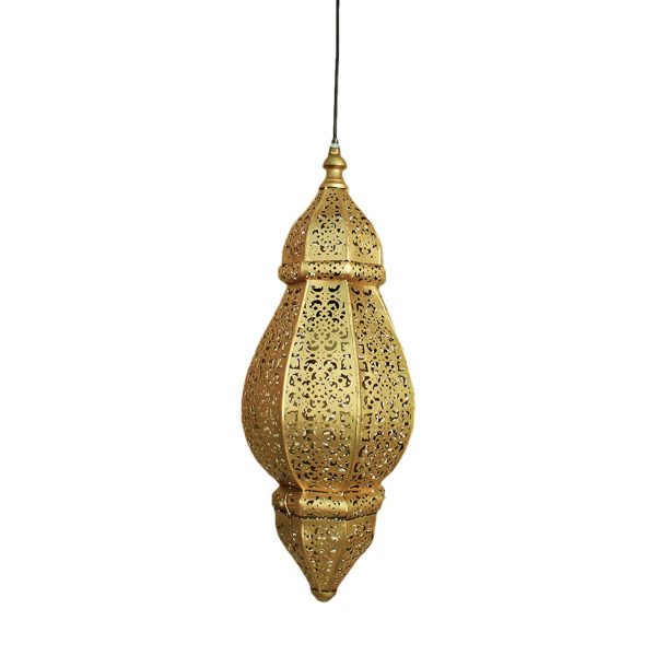 Moroccan Pendant Light, Gold, Rectangular